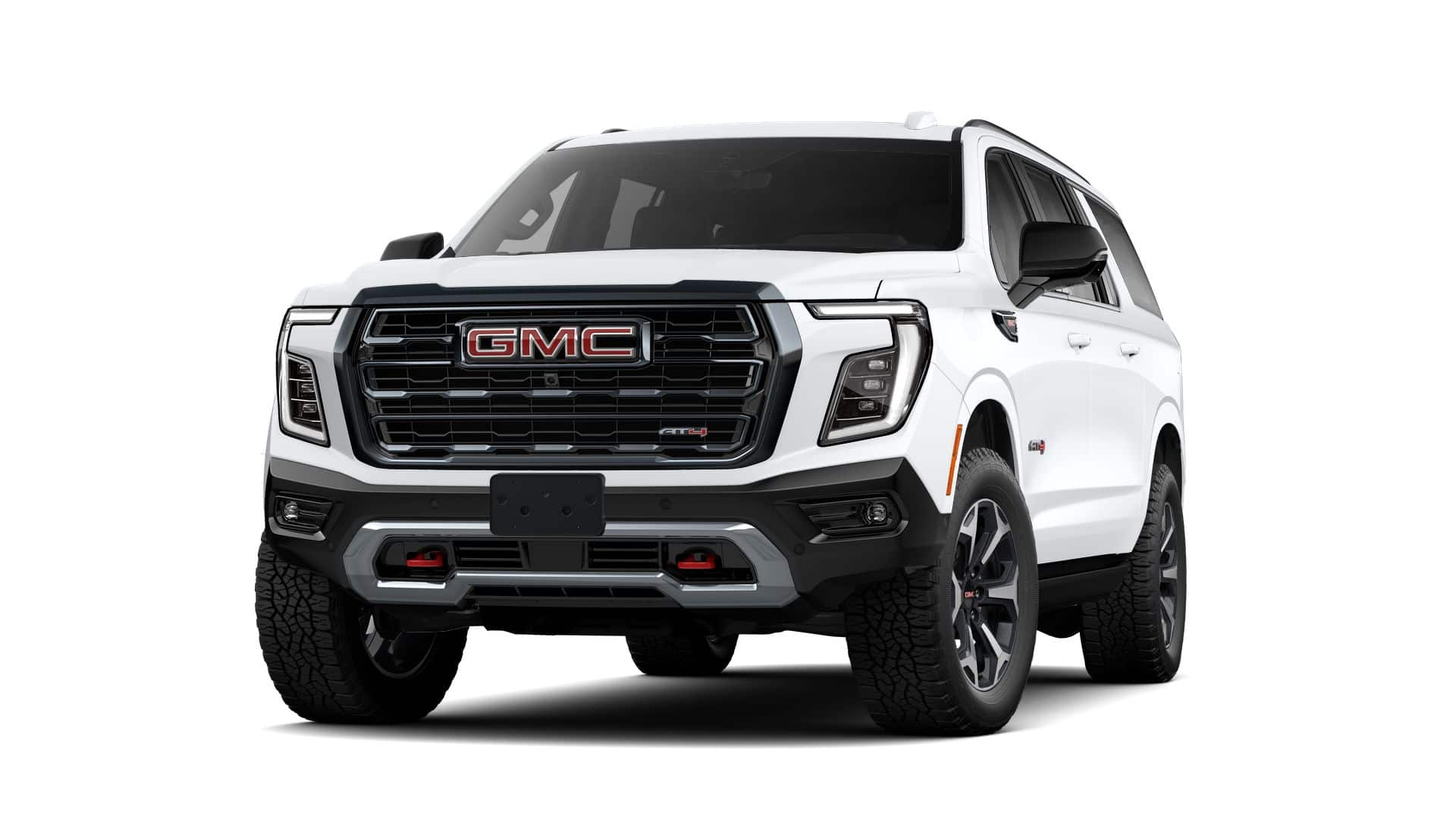 2026 GMC Yukon XL AT4 in Summit White — front three-quarter view