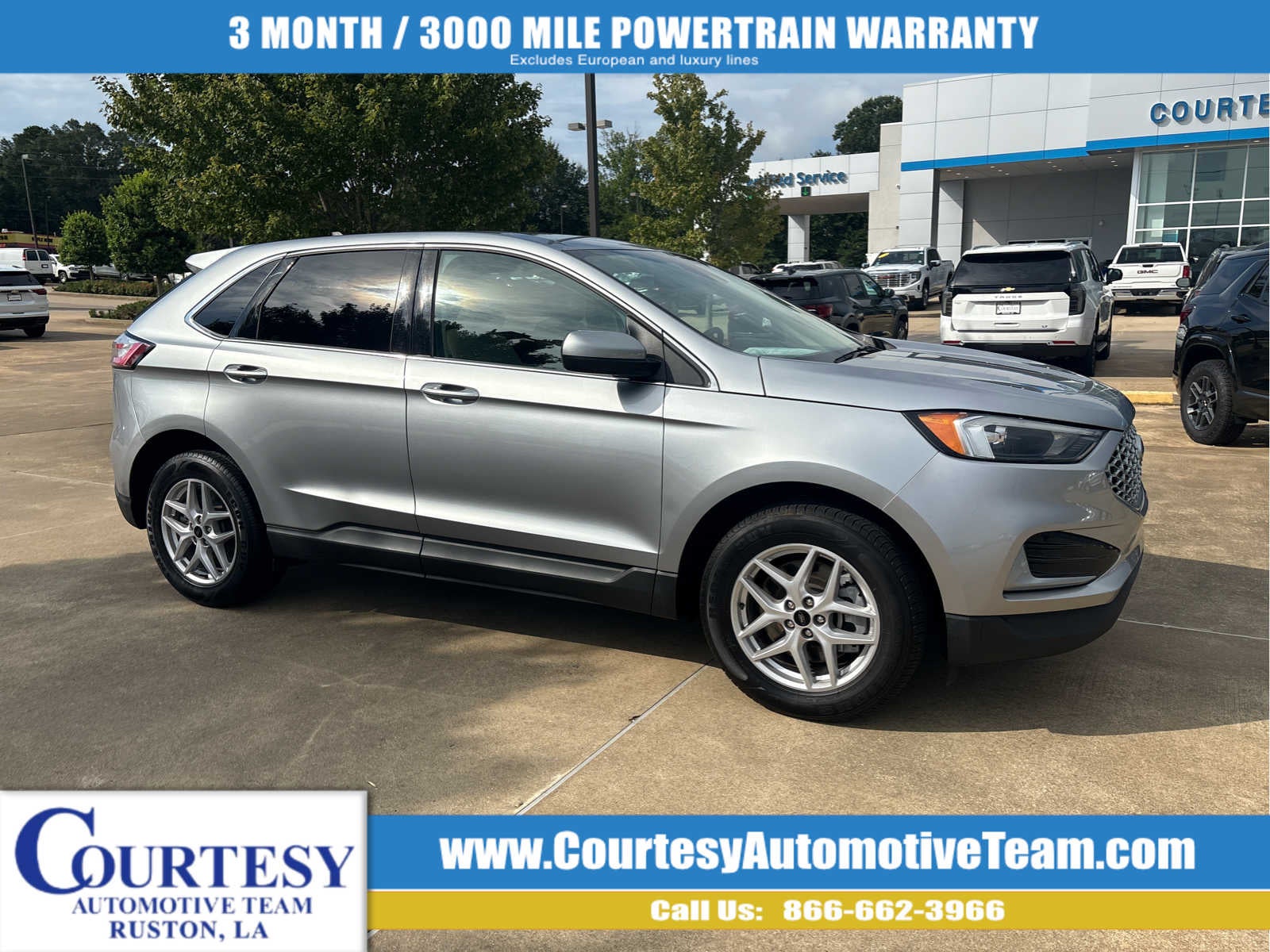2024 Ford Edge SEL in Silver — front three-quarter view