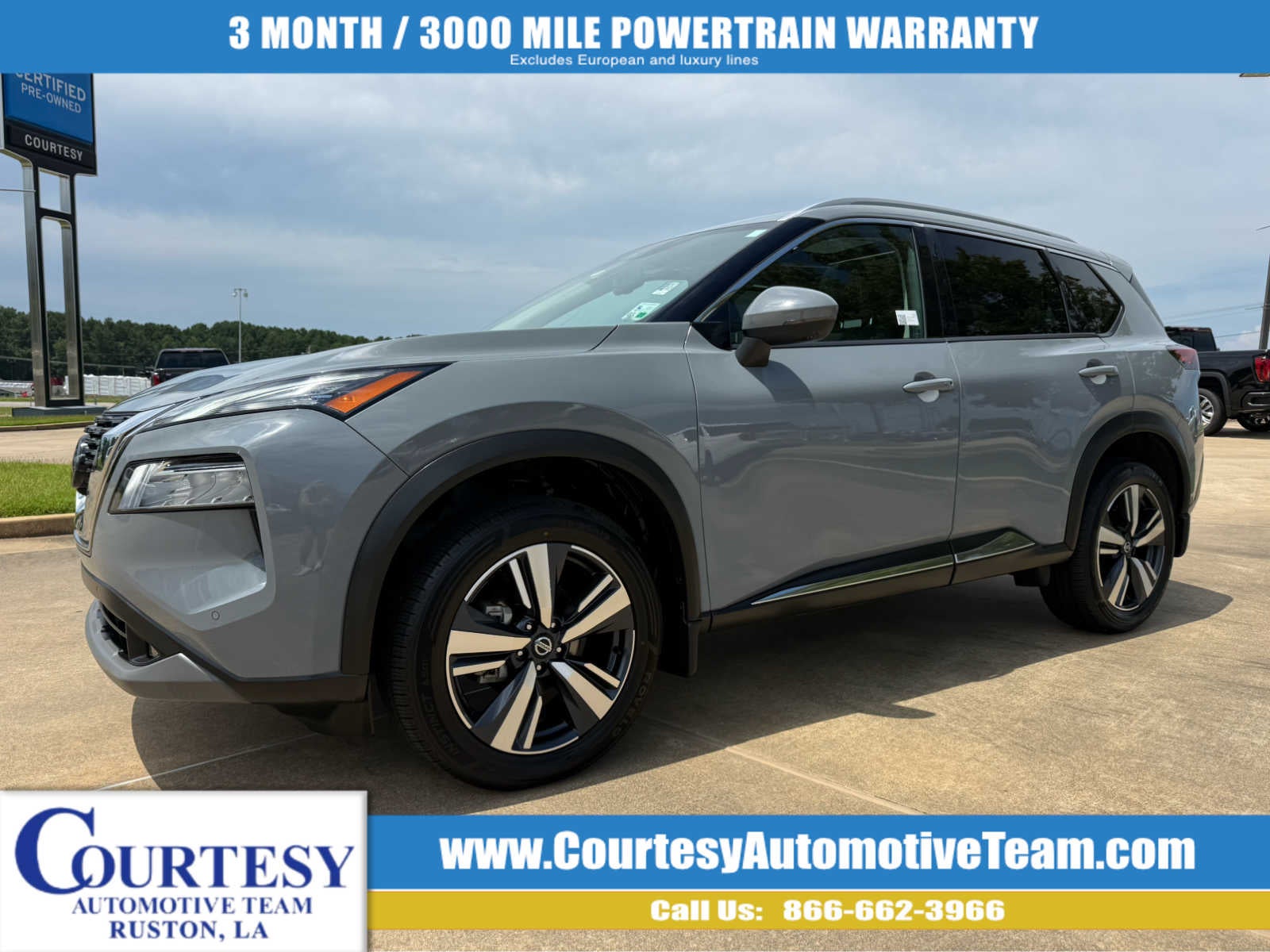 2021 Nissan Rogue SL in Gray — front three-quarter view